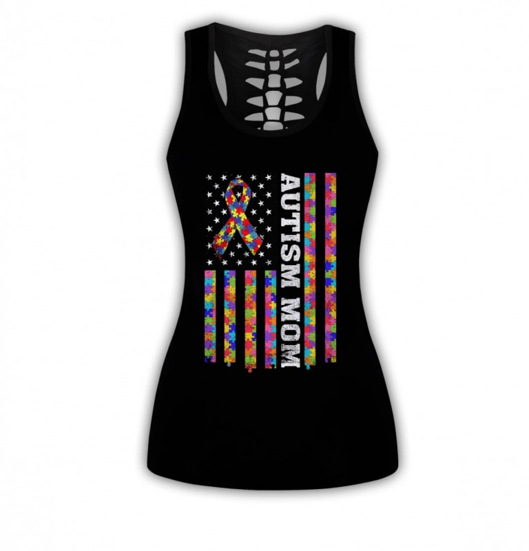 Autism Mom leggings and hollow tank top – hothot 160420
