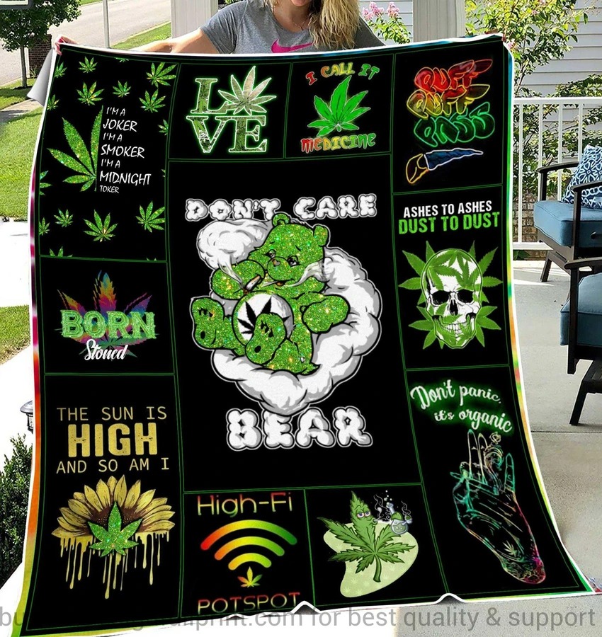 Don't care bear love bud quilt blanket 1