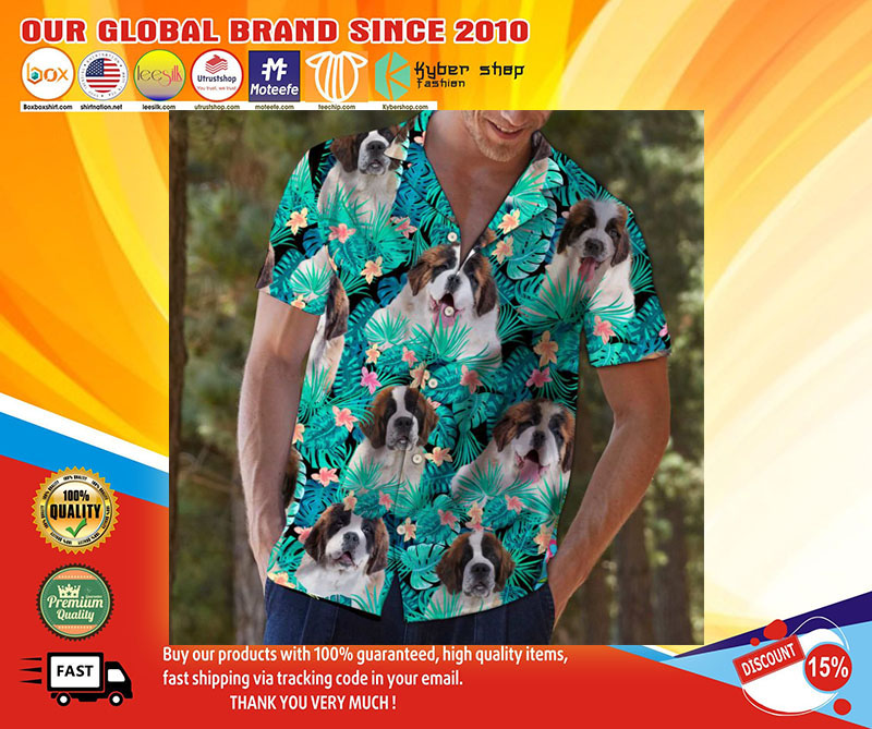 Saint bernard hawaiian shirt