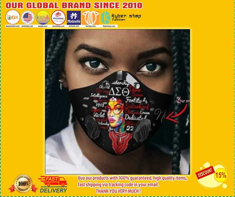Delta Sigma Theta girl naming filter activated carbon face mask 3