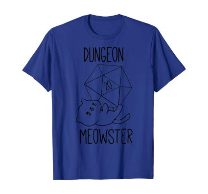Dungeon Meowster, Nerdy Kitty Kawaii Cat D20 RPG Gamer Gift shirt