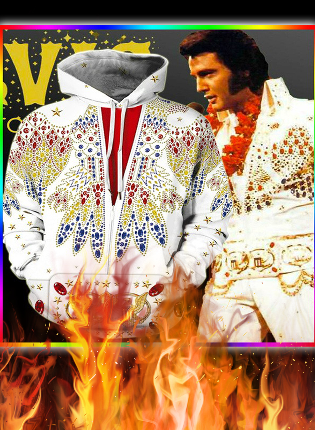 Music Star Elvis Presley Printed 3d Hoodie And Zip Hoodie
