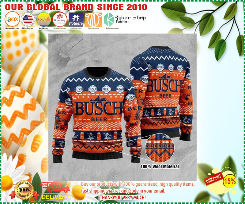 Busch Light Wool Ugly Christmas Sweater 2