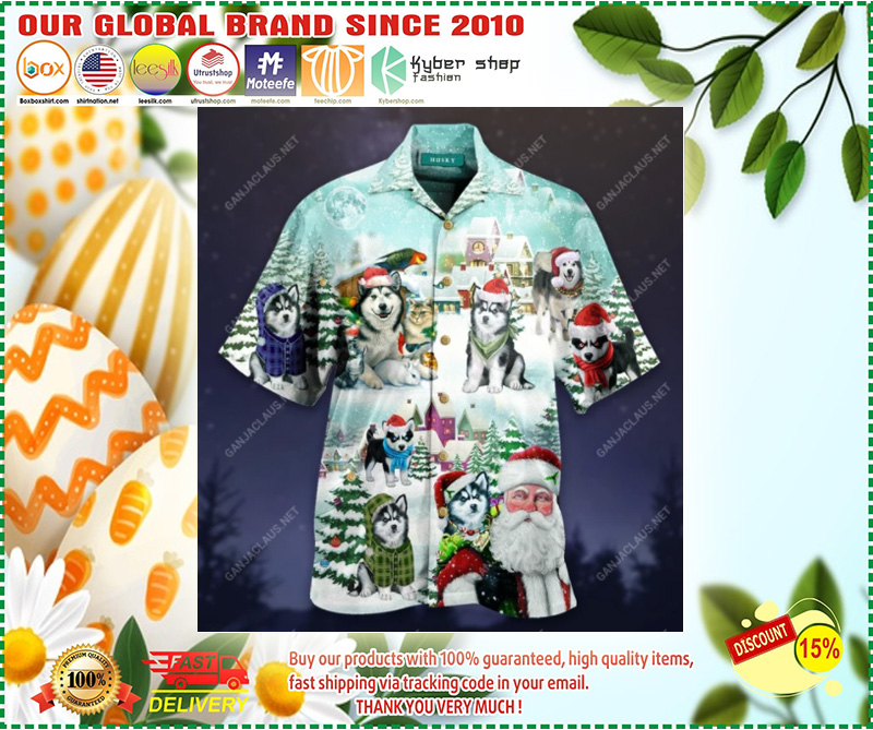 Merry Husky Christmas Unisex Hawaiian Shirt