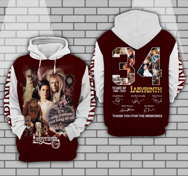 Labyrinth 34 years of 1986 2020 3d hoodie