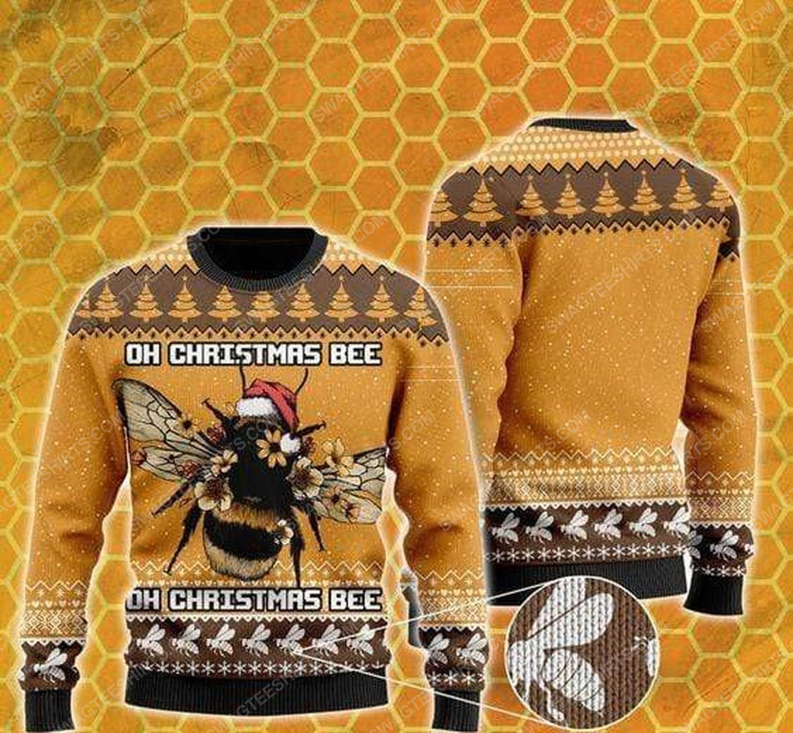 [special edition] Oh christmas bee all over print ugly christmas sweater – maria