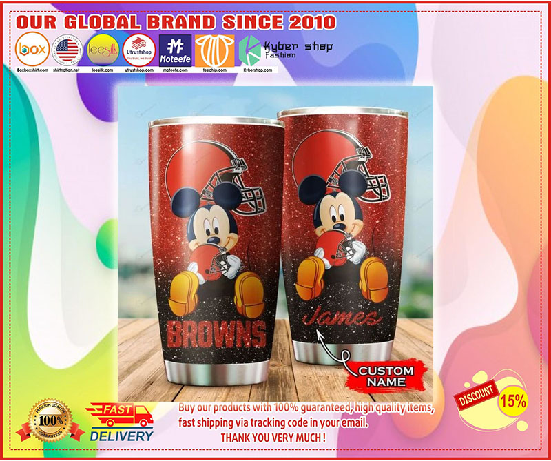 Mickey Mouse Cleveland Browns custom name Tumbler 4