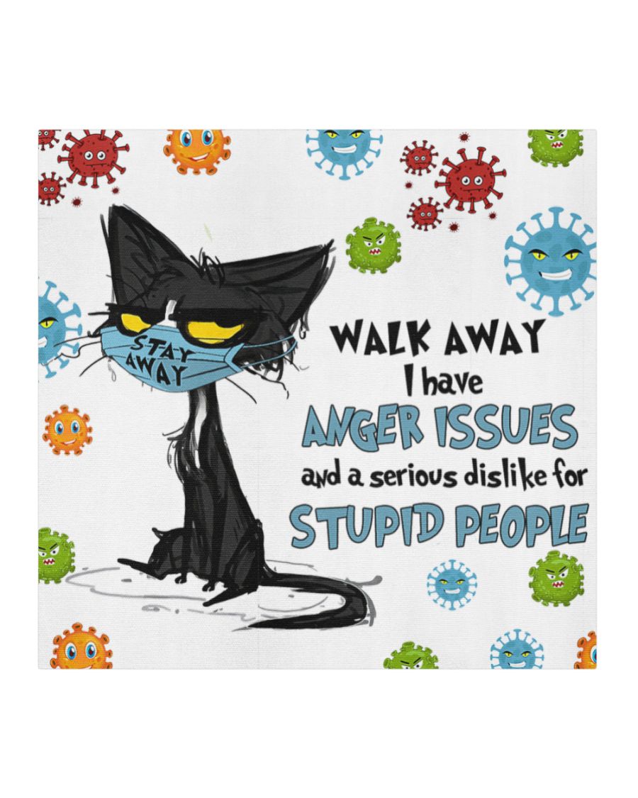 Grumpy cat walk away i have anger issues and a serious dislike for stupid people face mask 2