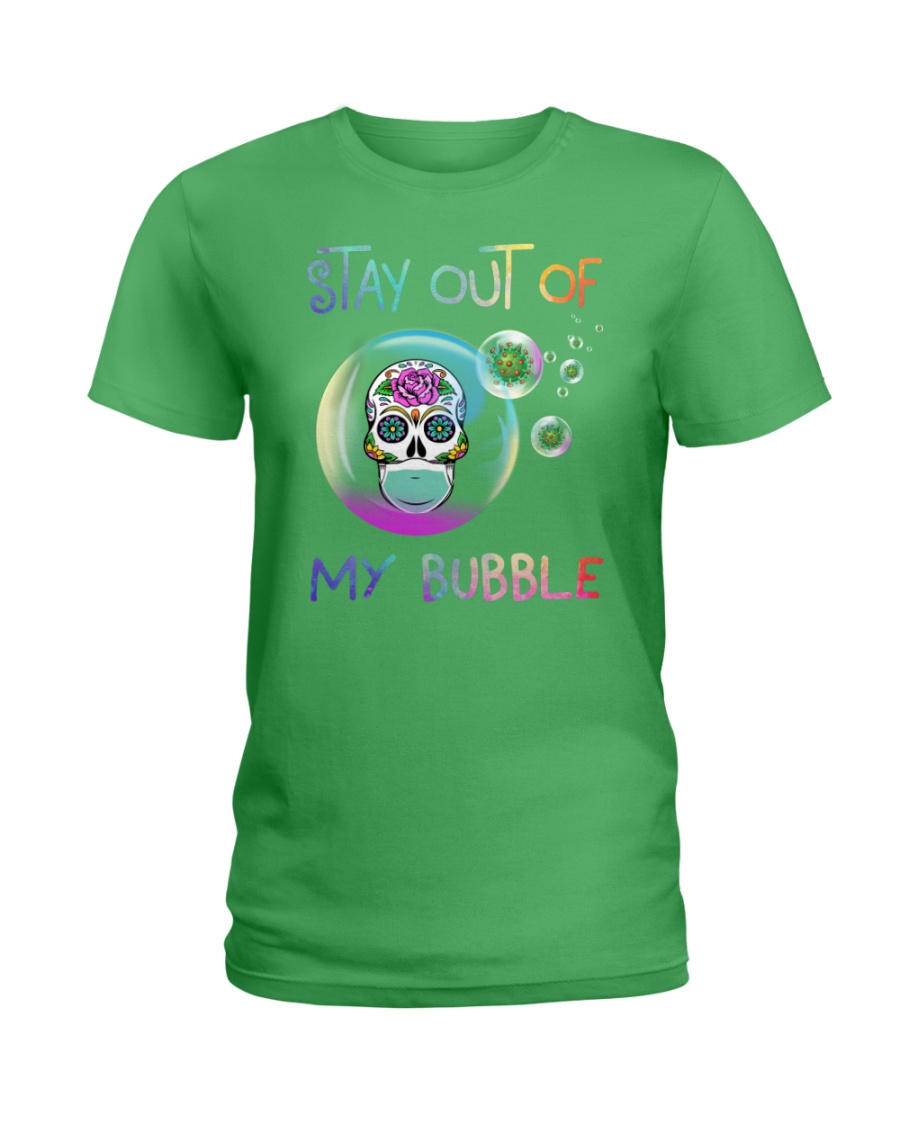 Floral skull stay out of my bubble lady shirt