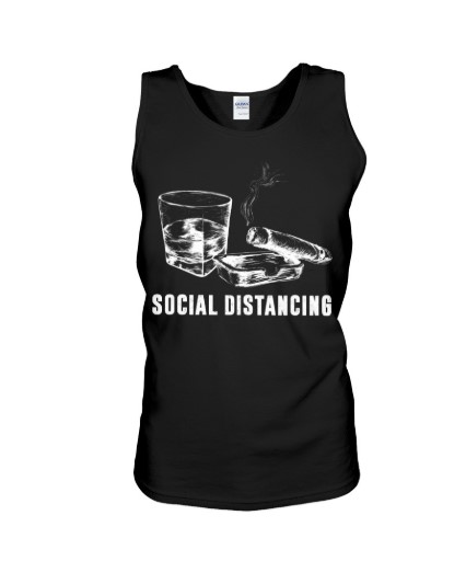 Social Distancing Cigars and Wine tank top