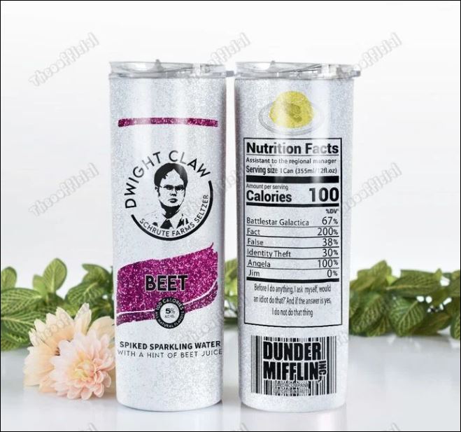 Dwight claw schrute farms seltzer skinny tumbler