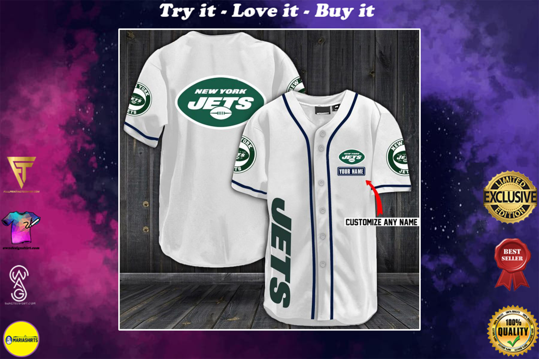 personalized name jersey new york jets full printing shirt