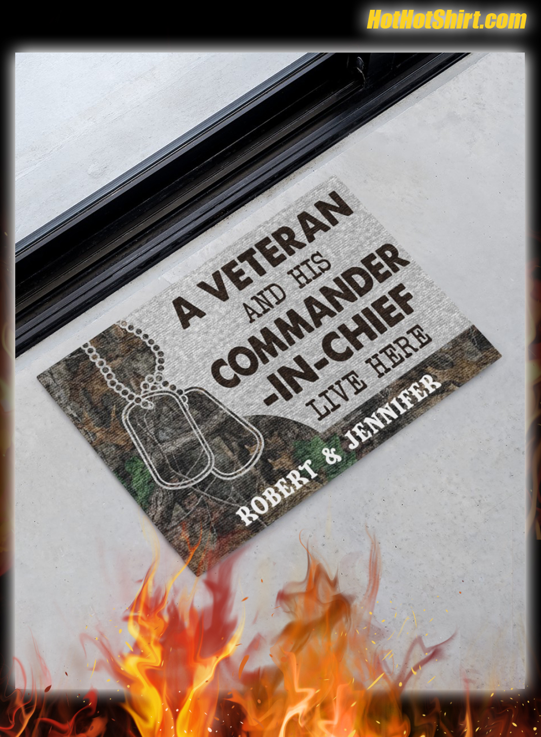 A Veteran And His Commander in chief Live Here Doormat 1