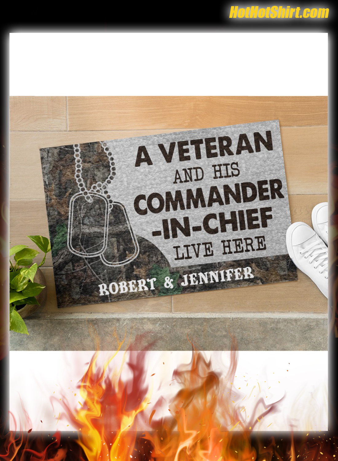 A Veteran And His Commander in chief Live Here Doormat 3