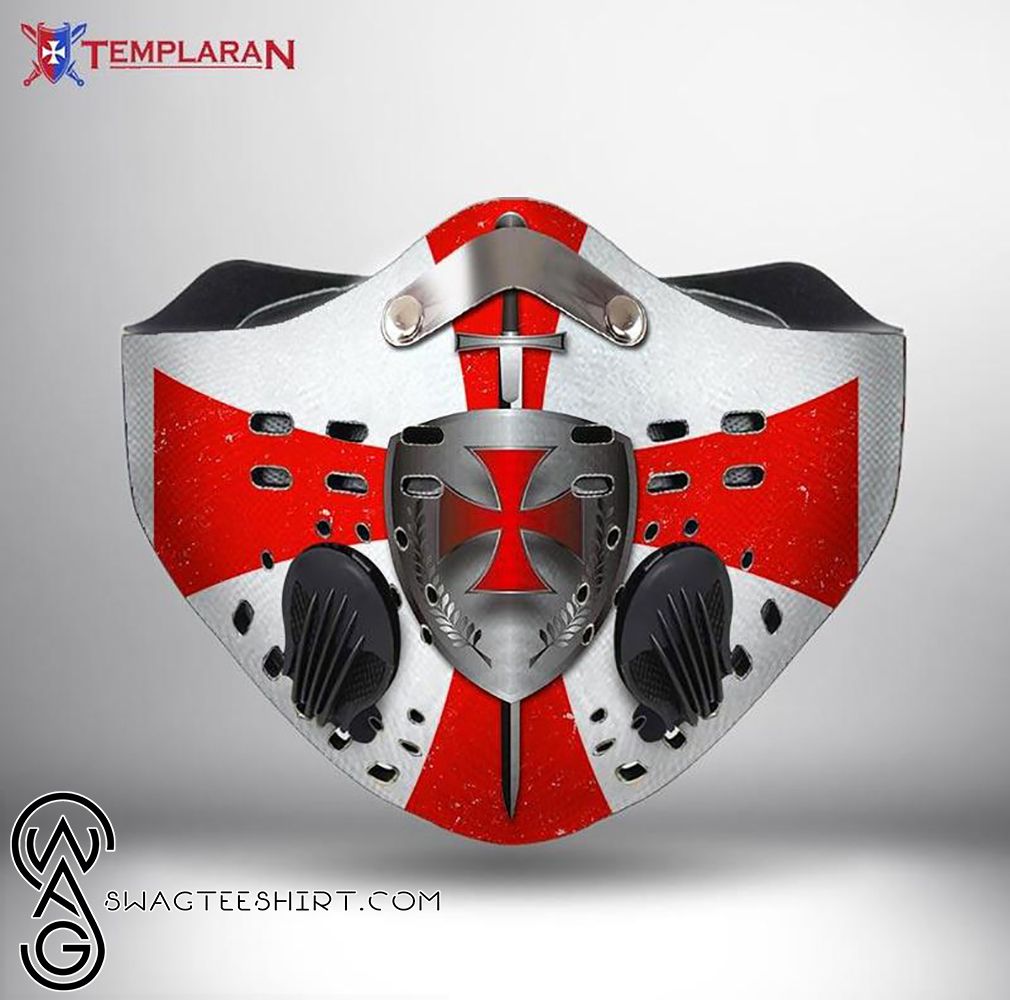 Knights templar cross symbols filter activated carbon face mask
