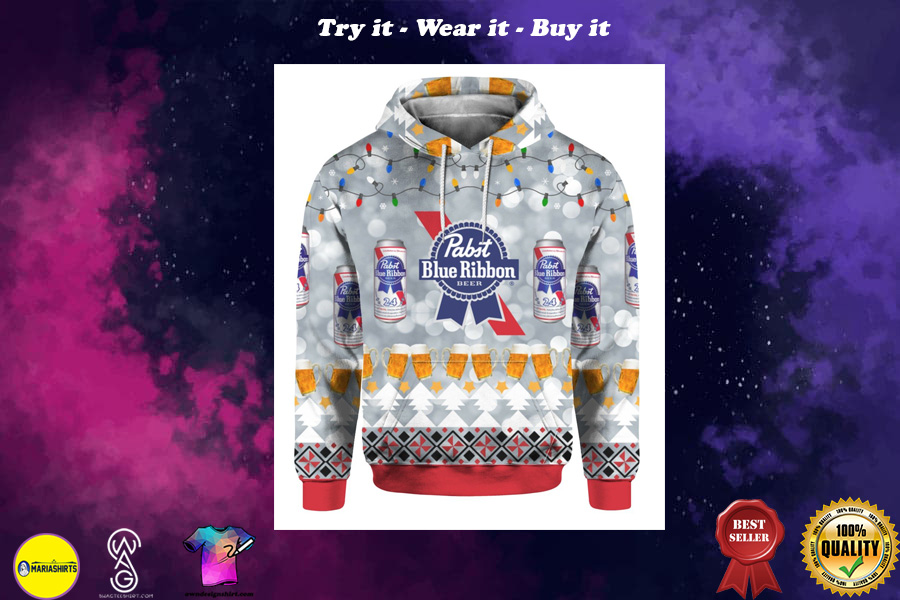 [special edition] christmas pabst blue ribbon all over printed shirt – maria