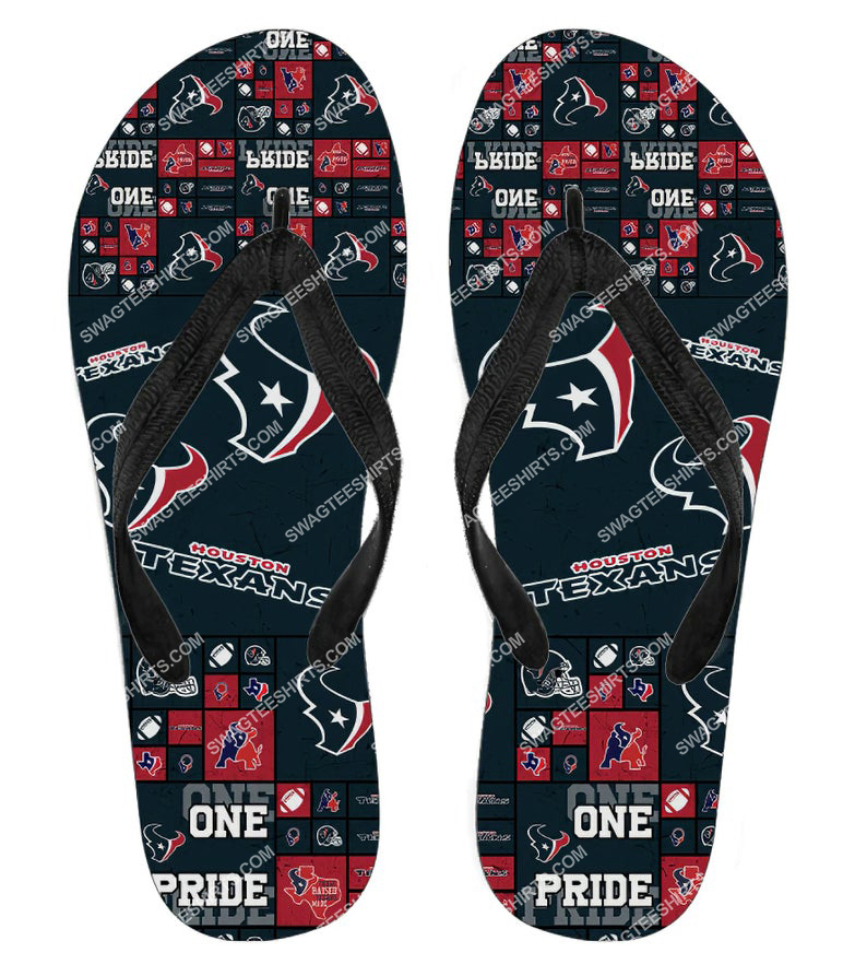 [special edition] the houston texans team all over print flip flops – maria