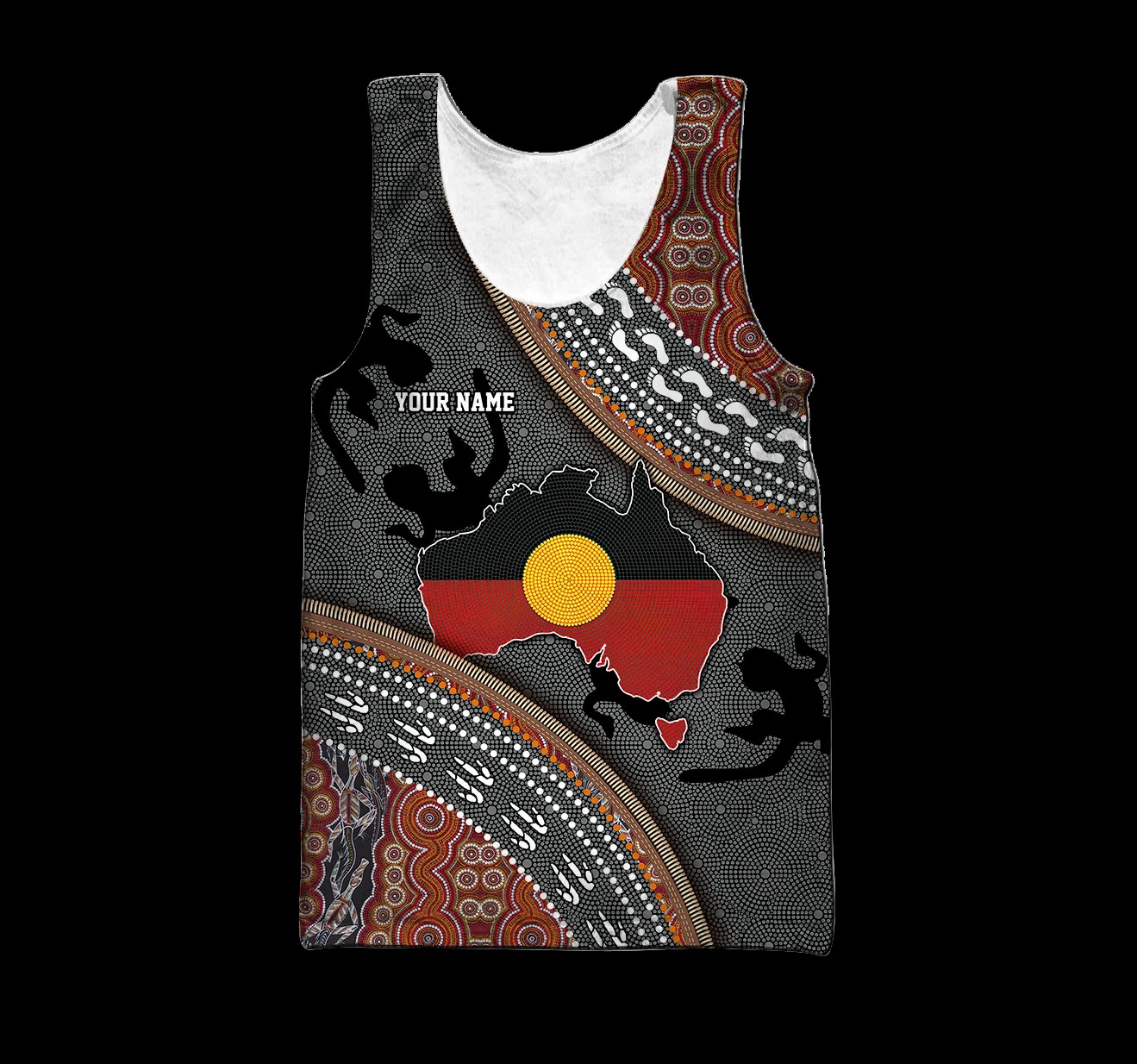 Personalized Name Australia Aboriginal Flag 3D All Over Printed Shirts 5