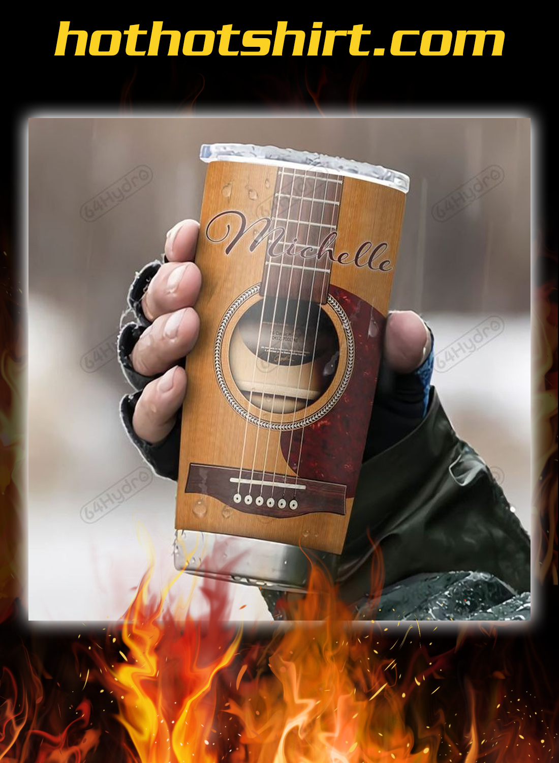 Acoustic Guitar Nutrition Facts Personalized Custom Name tumbler 1
