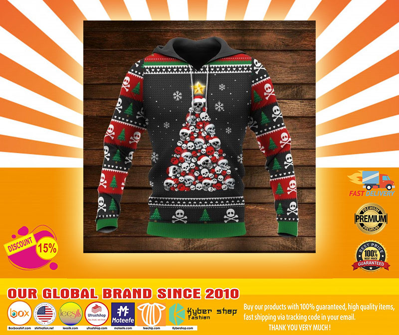 Christmas tree skull santan claus 3d hoodie4