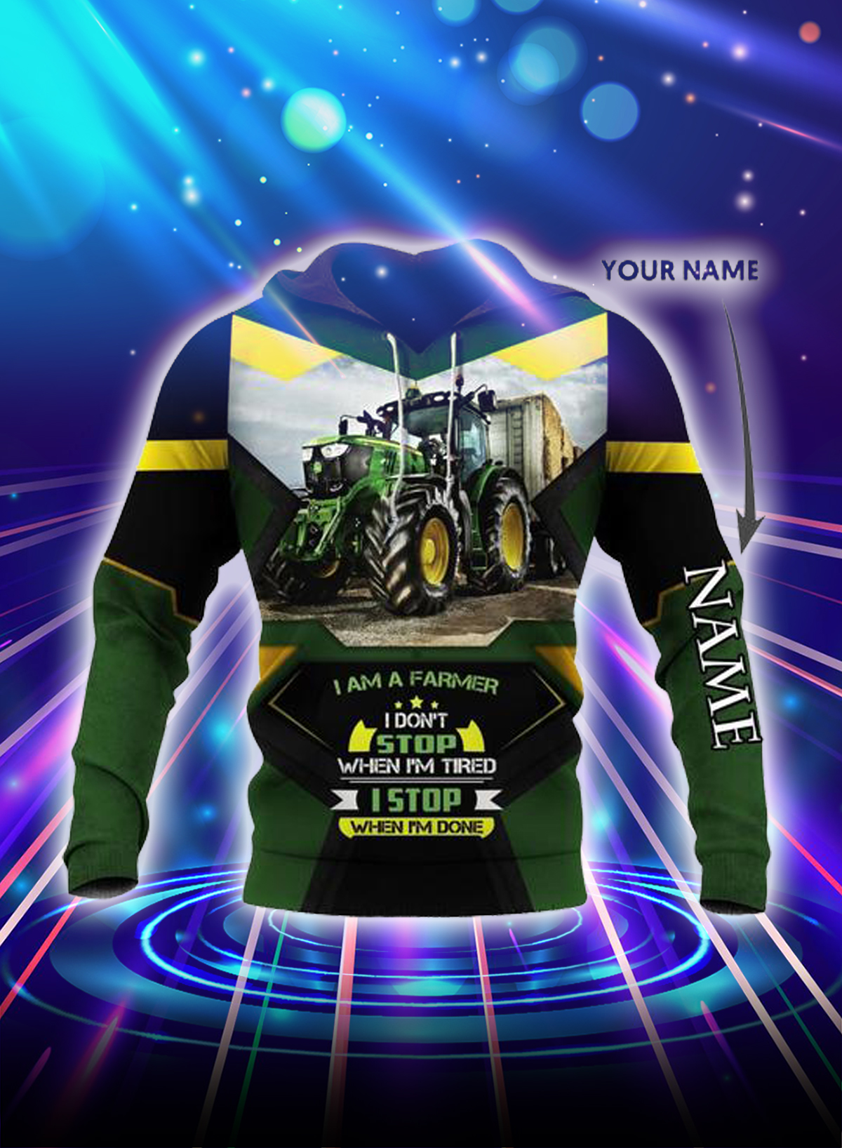 Agrimotor i'm a farmer personalized custom name 3d hoodie