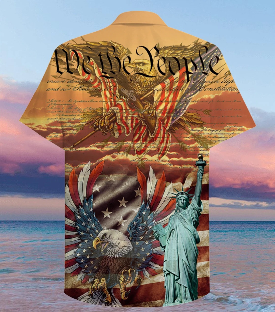 Patriotism american eagle we the people hawaiian shirt 2