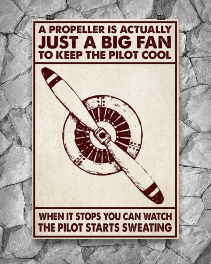Aircraft a propeller is actually just a big fan to keep the pilot cool poster 8