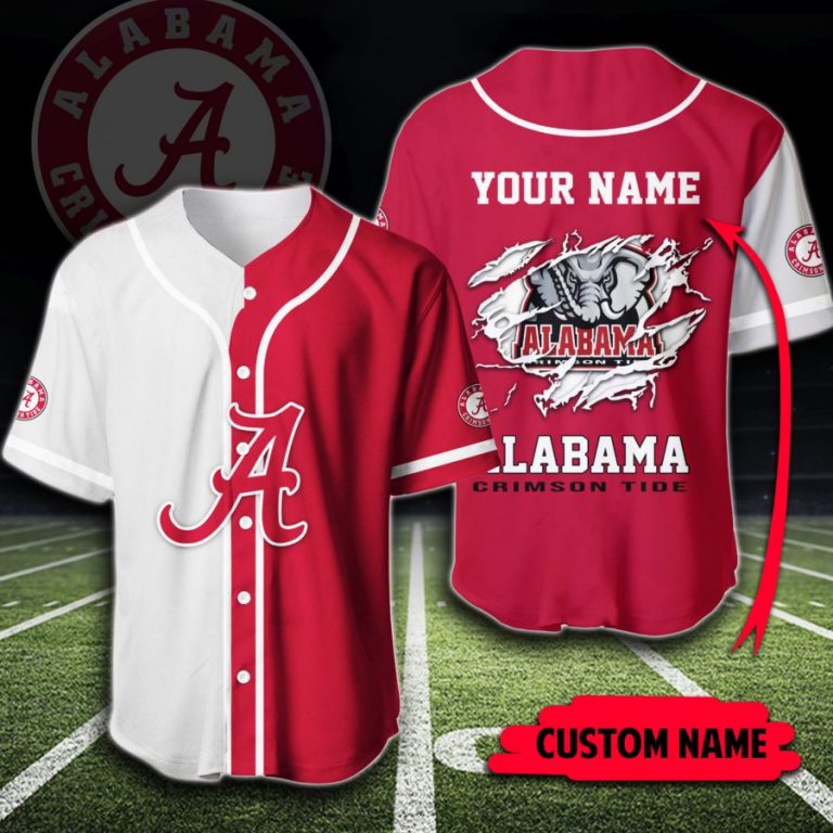 Alabama Crimson Tide custom personalized baseball jersey 1