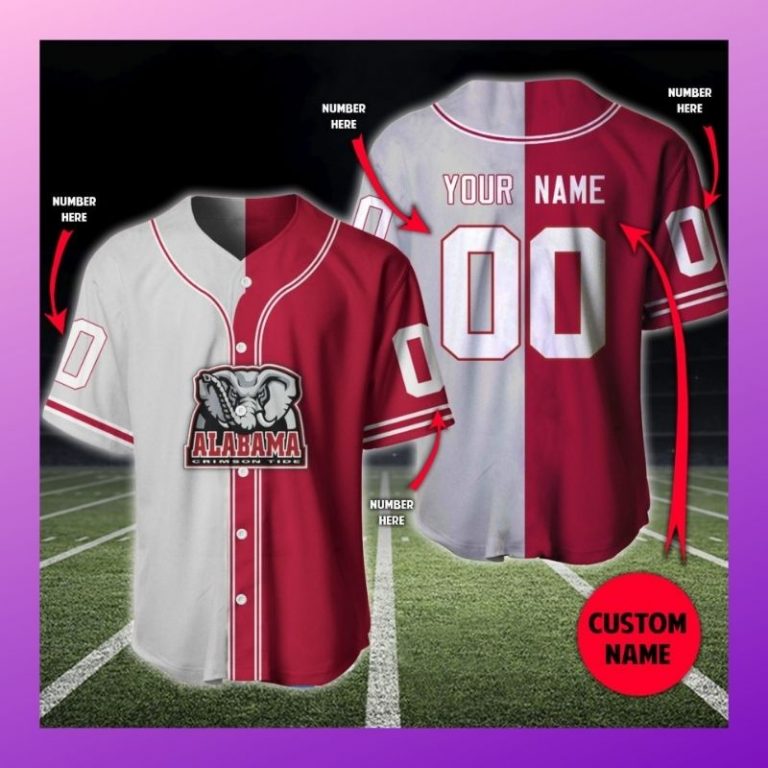 Alabama Crimson Tide custom personalized baseball jersey 6