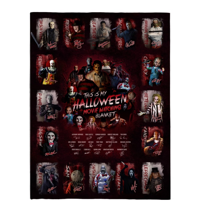 All classic horror movies characters This is my halloween movie watching blanket - Picture 2