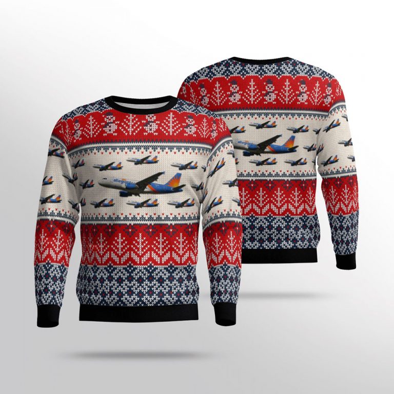 Allegiant air airbus A319 all over print sweater