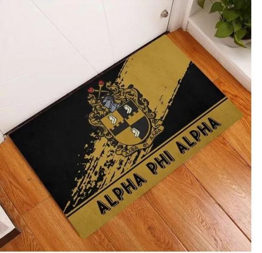 Alpha Phi Alpha 1906 Emblem Old Gold and Black Doormat3