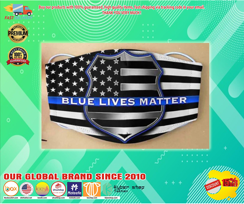 American flag blue lives matter all over printed face mask 2