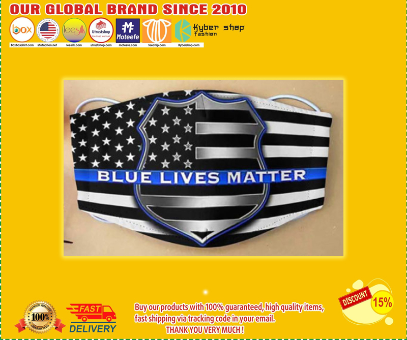 American flag blue lives matter all over printed face mask 3
