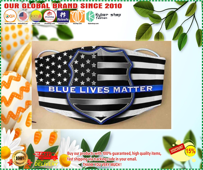 American flag blue lives matter all over printed face mask