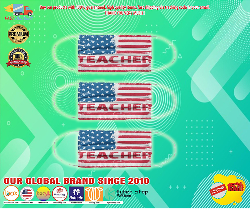 American flag teacher face mask – BBS