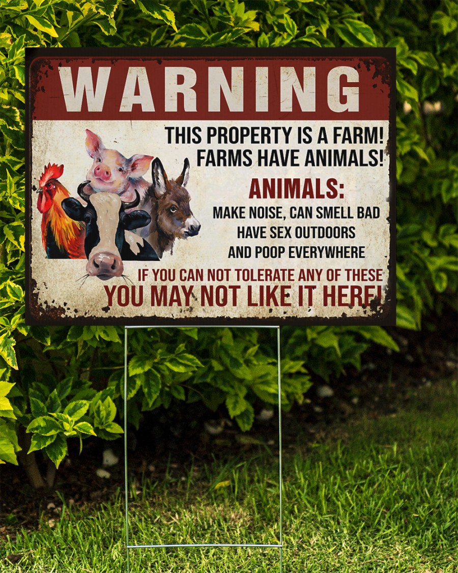 Animals Warninng this property is a farm yard signs Picture 1