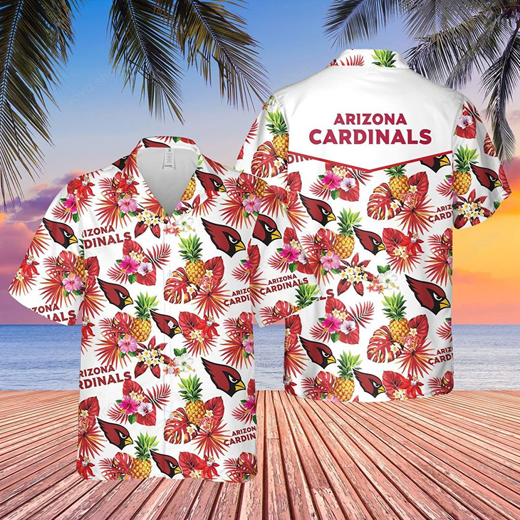 Arizona Cardinals Logo Pinapple Hawaiian Shirt, Short