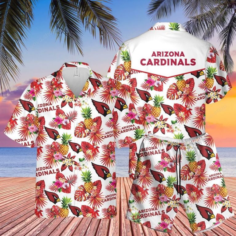 Arizona Cardinals Logo Pinapple Hawaiian Shirt, Short1