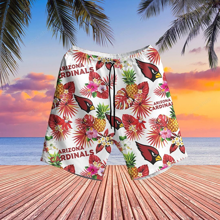 Arizona Cardinals Logo Pinapple Hawaiian Shirt, Short2