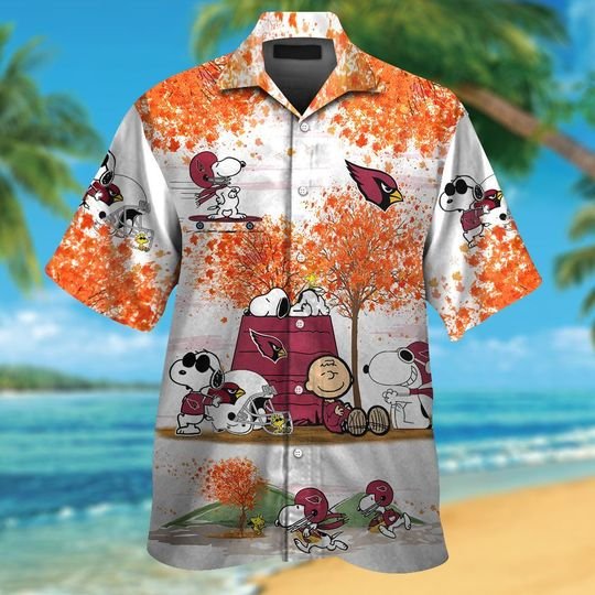 Arizona cardinals The Peanuts Snoopy autumn hawaiian shirt,short -BBS