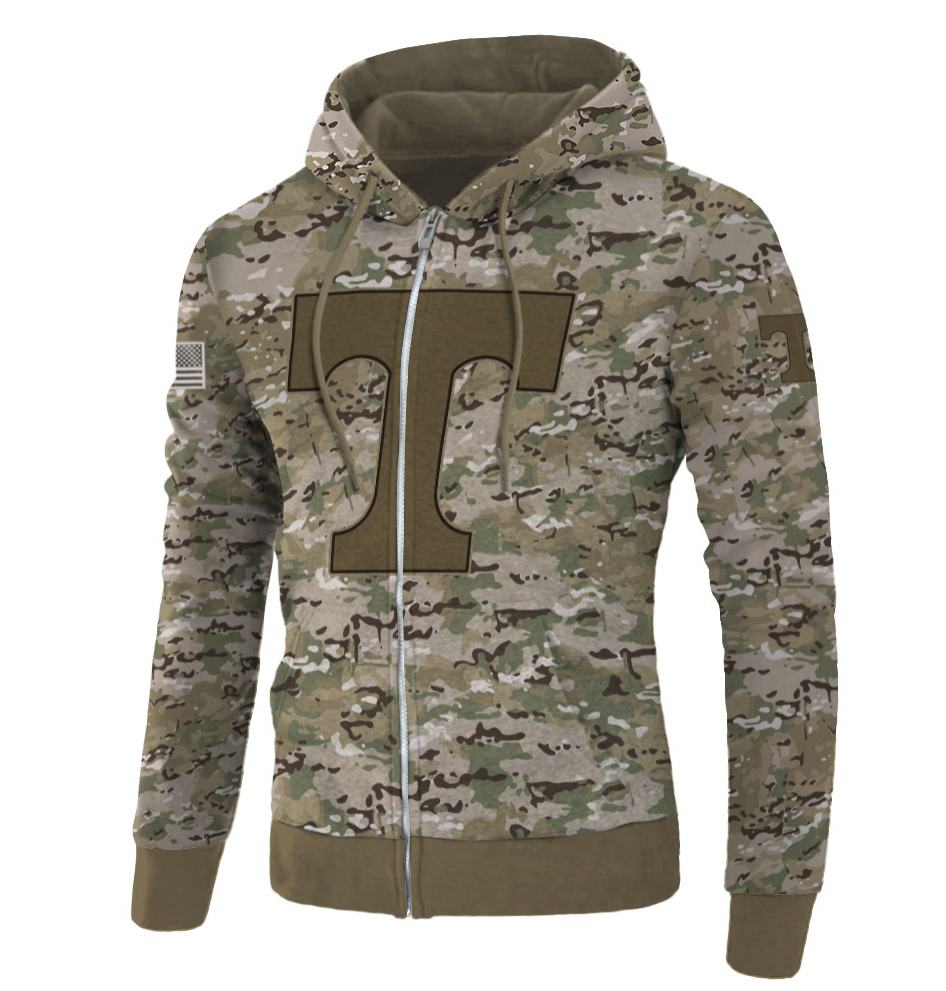 Army camo Tennessee Volunteers all over printed 3D zip hoodie