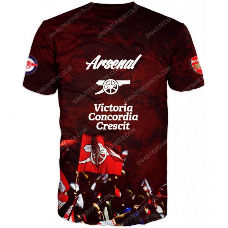 Arsenal victoria concordia crescit full printing shirt - front