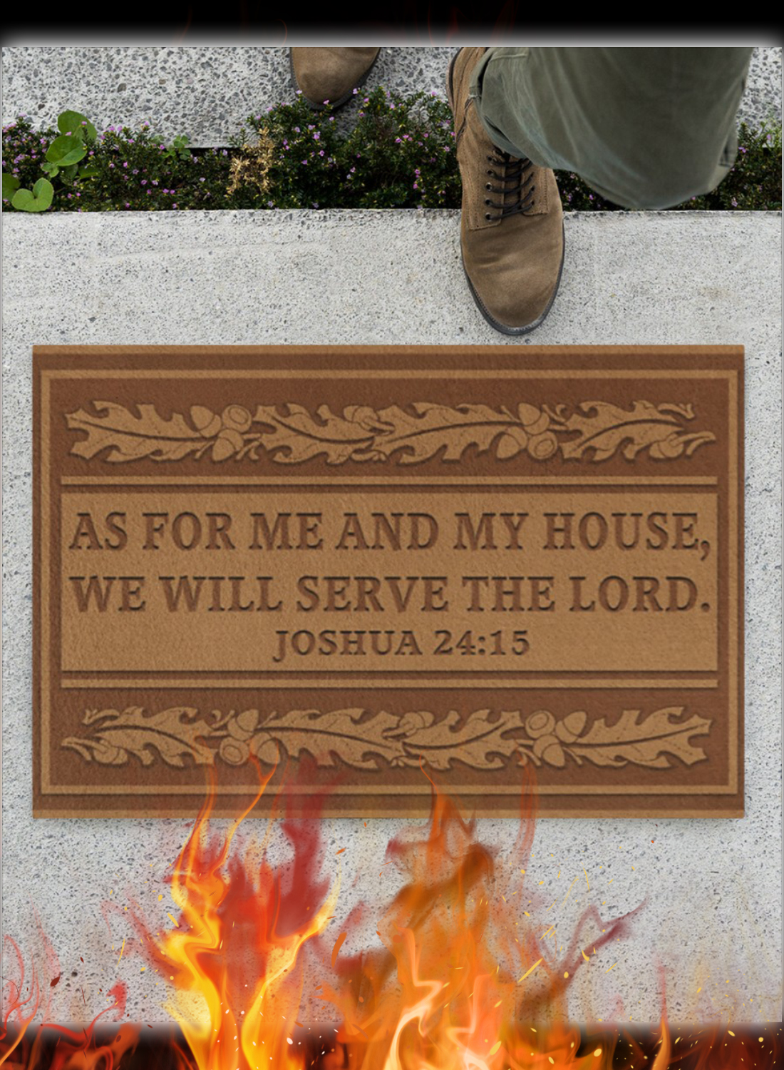 As For Me And My House We Will Serve The Lord Joshua 24 15 Doormat