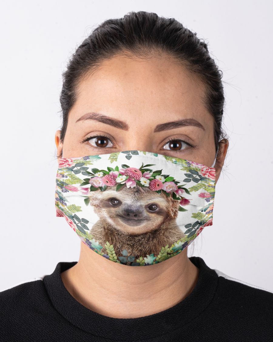 Sloth flower face mask