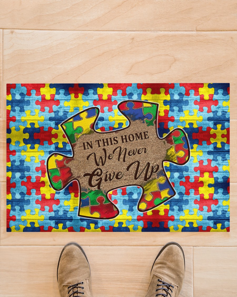 Autism In this home we never give up doormat