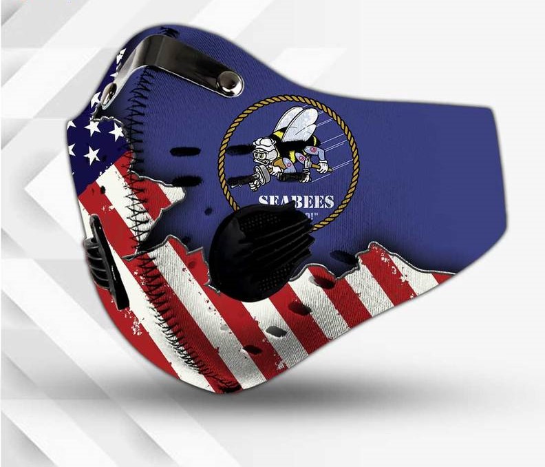 The united states navy seabees filter activated carbon face mask