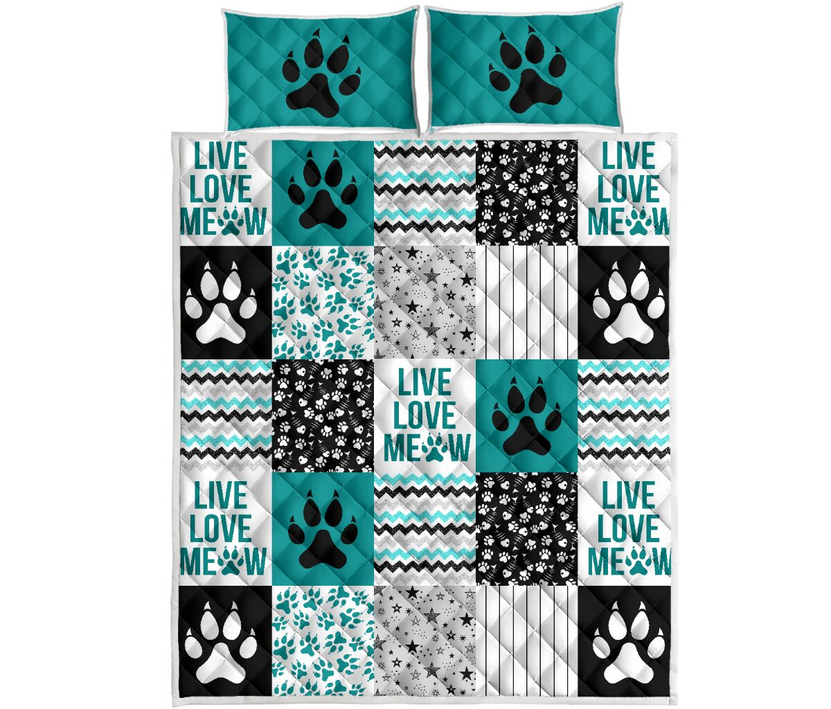 Cat live love meow quilt4