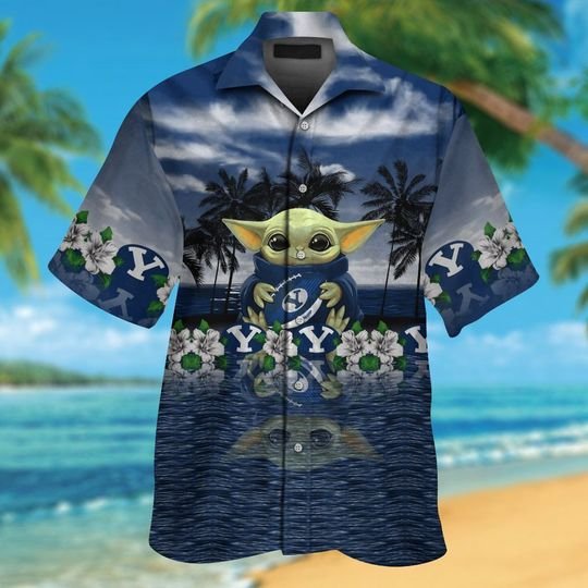 BYU Cougars Baby Yoda Hawaiian Shirt, Short1