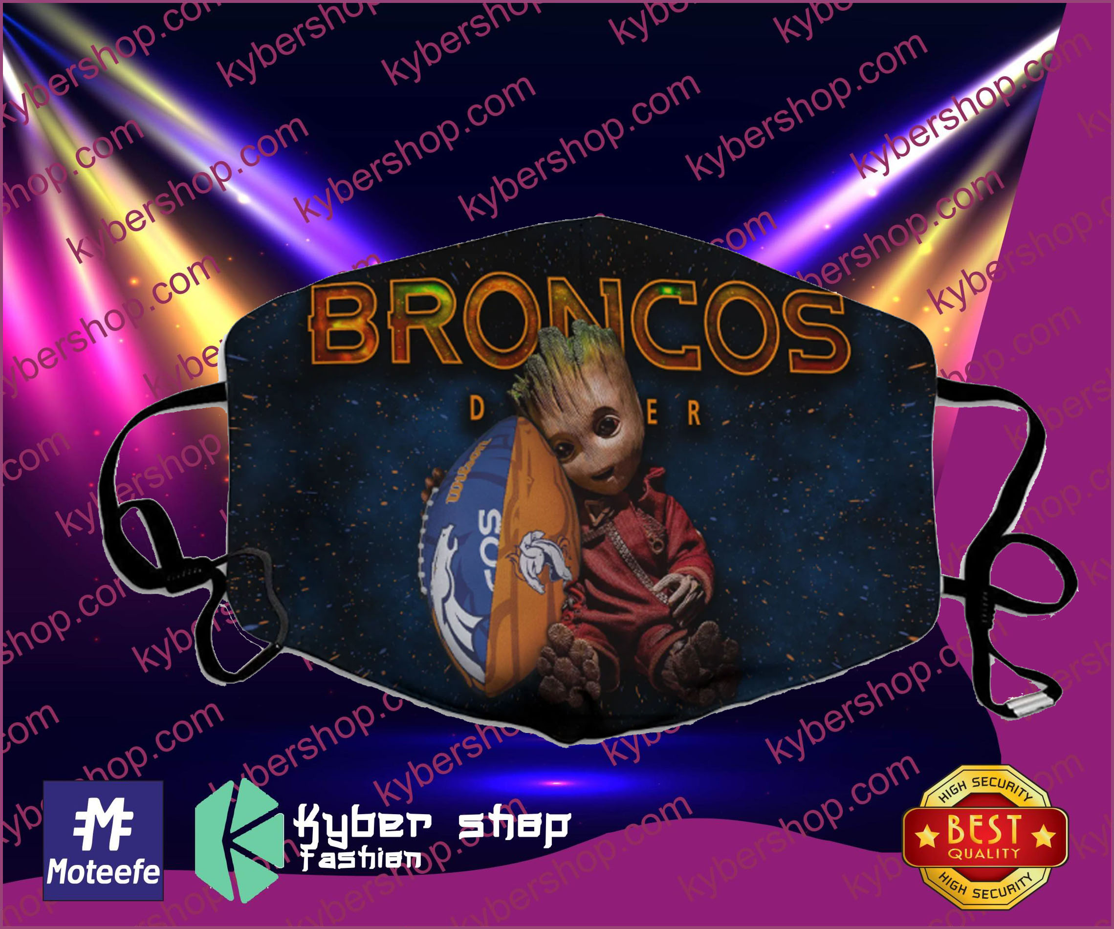 Baby Groot I Love Denver Broncos Face Masks- LIMITED EDTION1